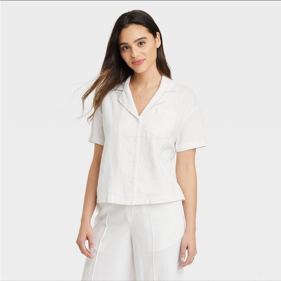 Short-Sleeve Button-Down Camp Shirt from A New Day™ M NWT - Picture 1 of 3
